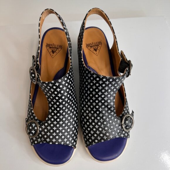 John Fluevog Sandal Women 7.5 Awe Slingback Leather Portugal Hope Party Core Ex - Picture 3 of 13